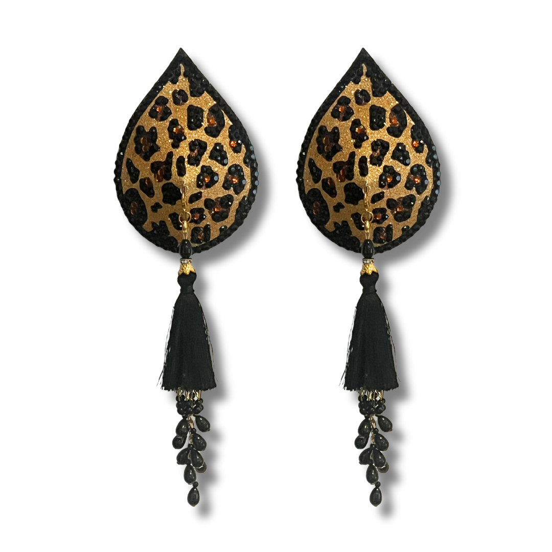 GLAMOFLOUGE Dirty Martini x Appeeling LEOPARD PRINT Pasties with 2 Pairs of Removable tassels (2pcs)
