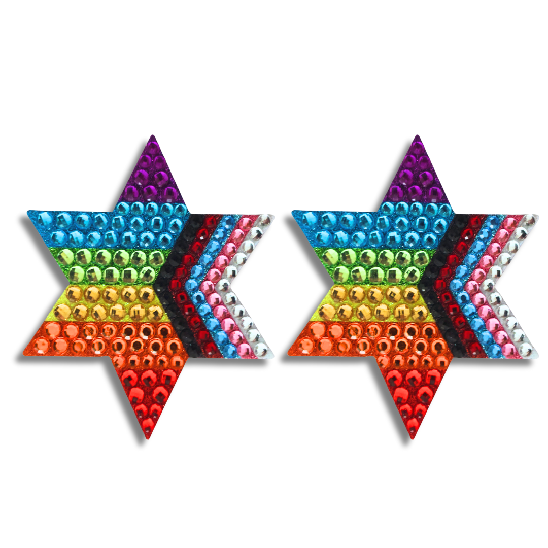 ONE LOVE Pride Progress Stars Nipple Pasties, Covers Appeeling