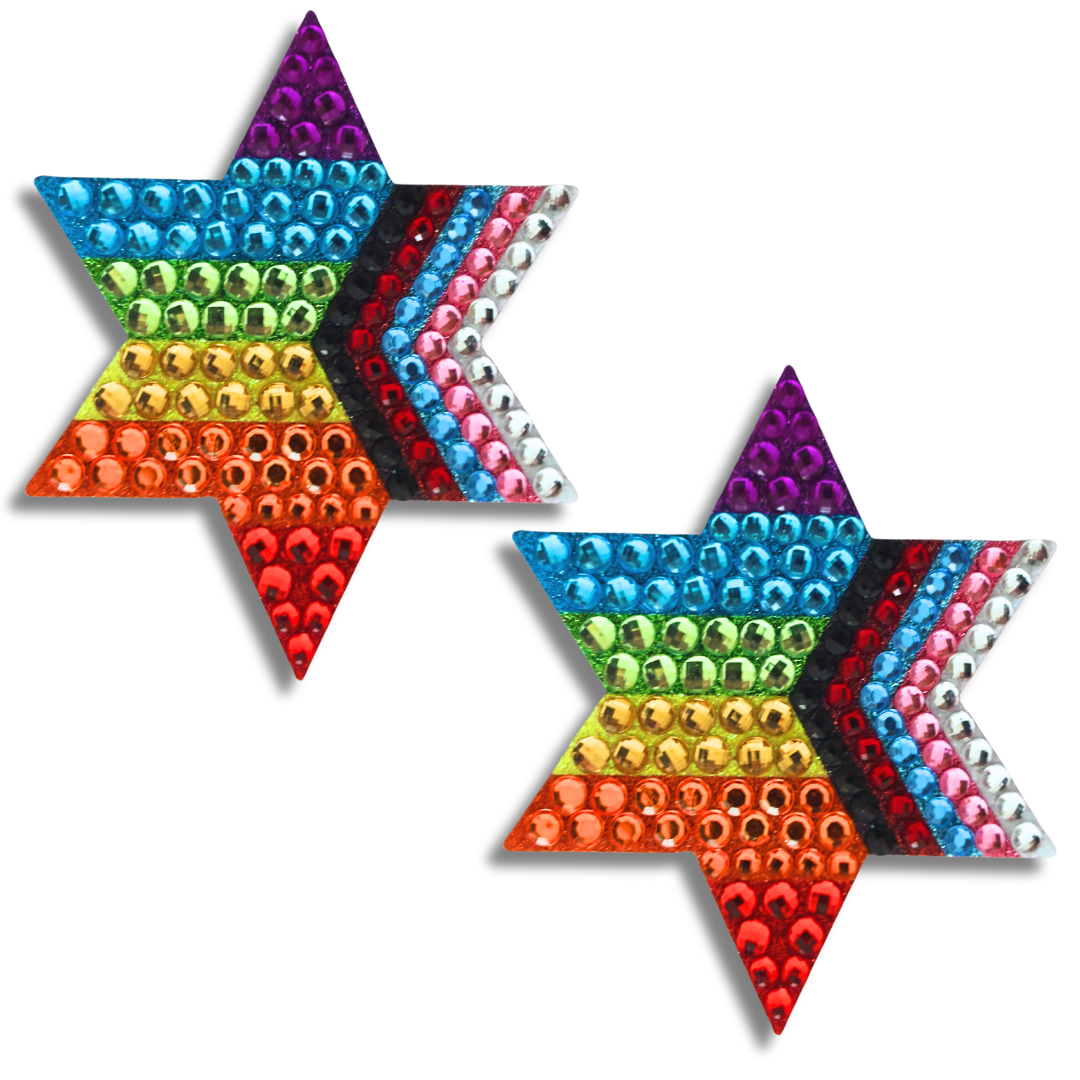 ONE LOVE Pride Progress Stars Nipple Pasties, Covers Appeeling