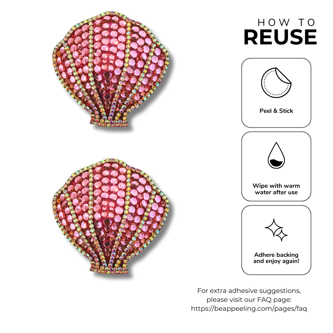 CÔTE d'AMOUR Rhinestone and Gem Nipple Pasties (2pcs) Available in Pink or Aqua
