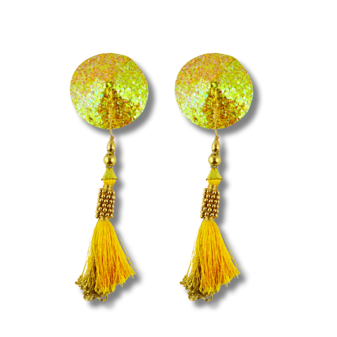 GLITTER GODDESS Purple (5 Colour options!) Nipple Pasties Covers (2pcs) with Removable Tassels (Copy)