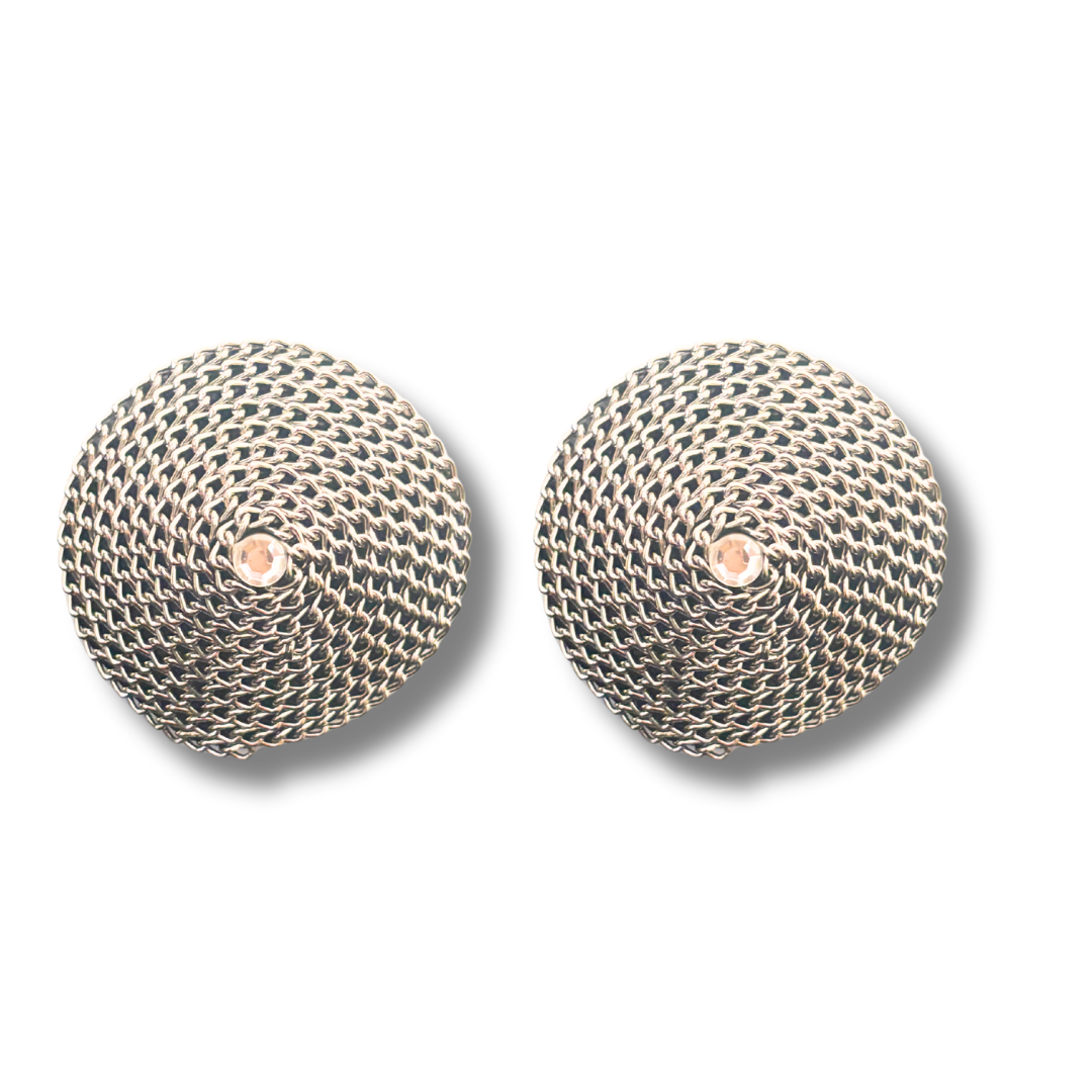 LUXOR Silver Chain and Gem Conical Pasties, Nipple Covers (2pcs)
