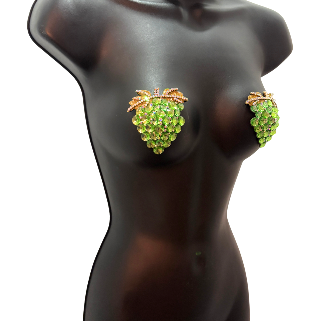 GRAPE EXPECTATIONS Purple or Green Bunches of Grapes Nipple Pasties (2pcs)