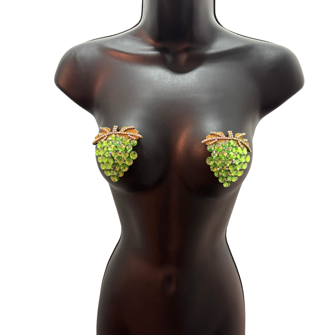 GRAPE EXPECTATIONS Purple or Green Bunches of Grapes Nipple Pasties (2pcs)