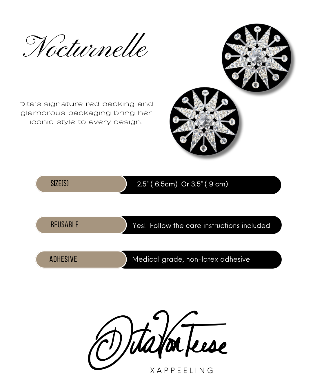 DITA VON TEESE NOCTURNELLE Silver Star Pasties (2pcs) Appeeling
