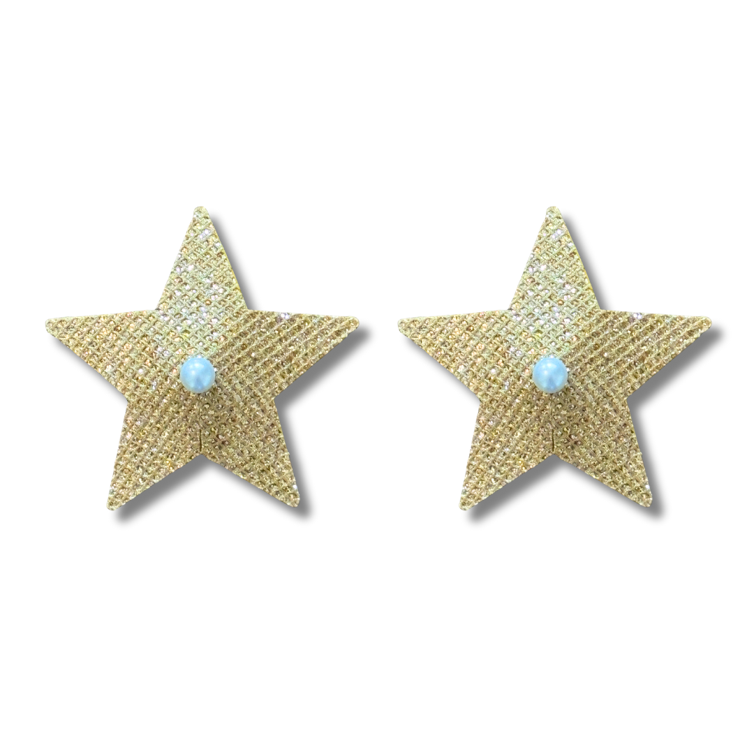 STARLET Shimmering Gold Star Pasties with Pearl Centre (2 pcs)