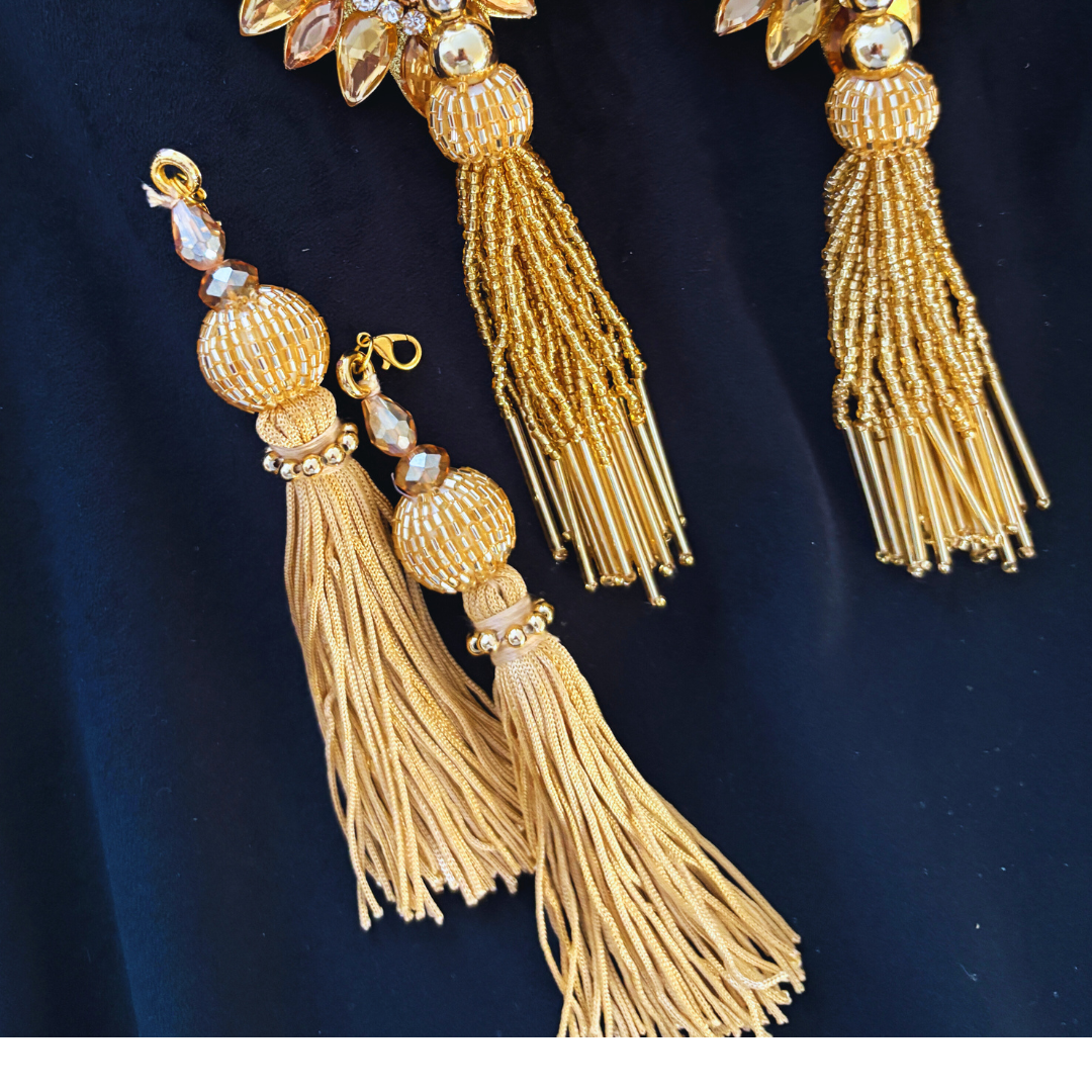 GLAMTINI Dirty Martini x Appeeling Gold & Silver Oval Pasties with 2 Pairs of Removable Tassels (2 pcs)