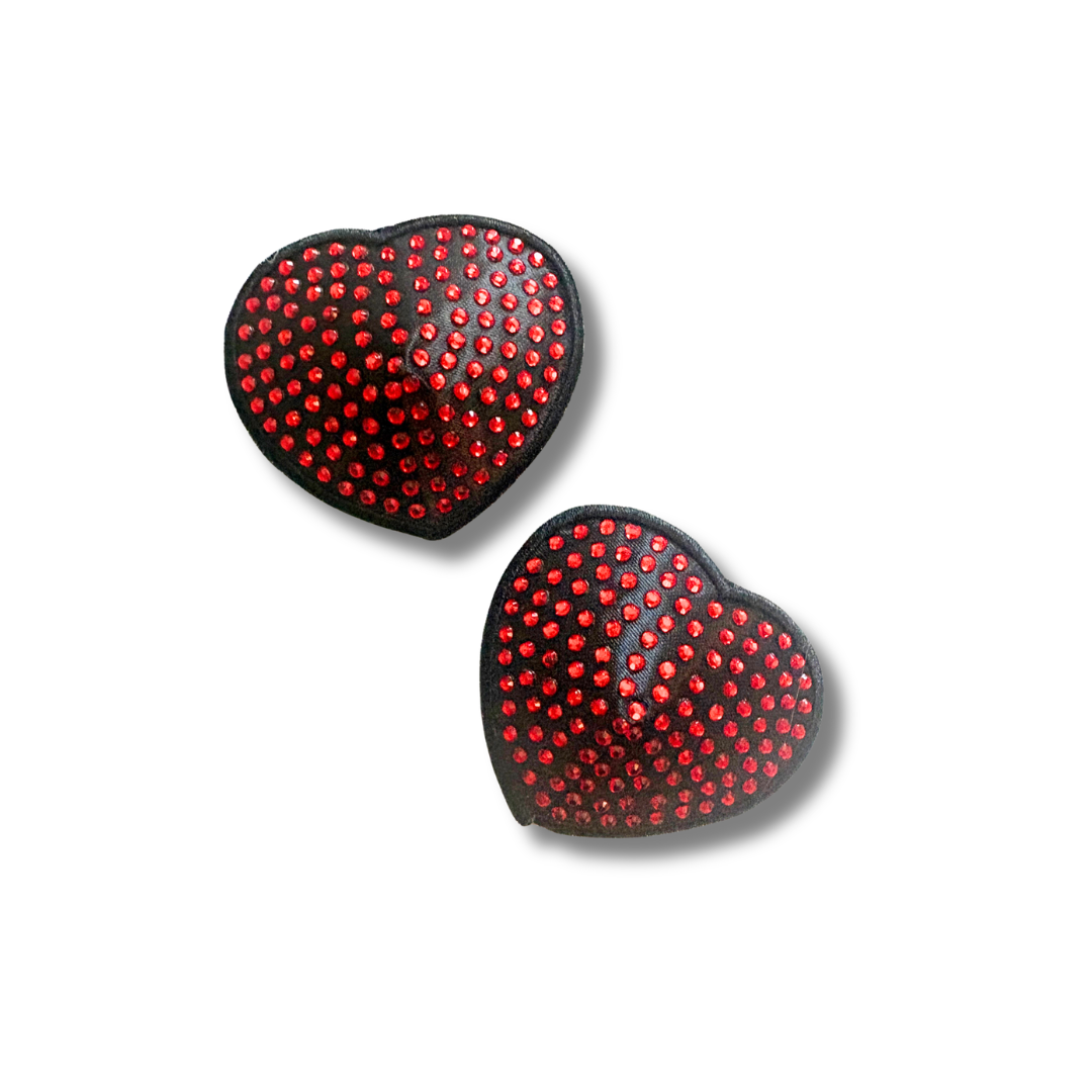 Sweetheart Bundle - 2 Pairs ( 4 pcs) of Heart Pasties with Crystals