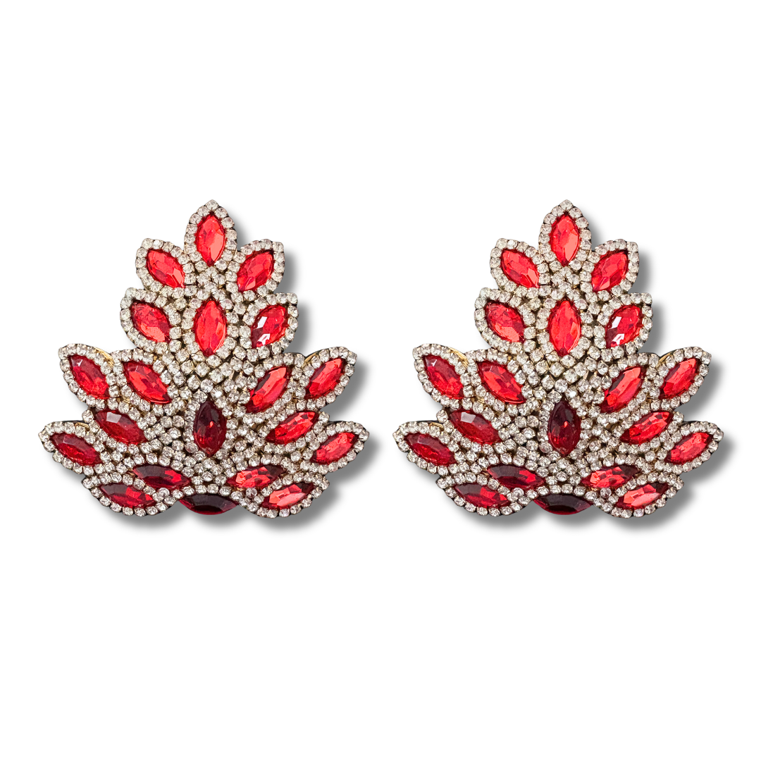 EMPRESS Ruby, Emerald or Sapphire and Rhinestone Pasties (2pcs)