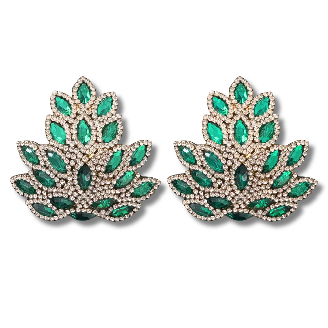 EMPRESS Ruby, Emerald or Sapphire and Rhinestone Pasties (2pcs)