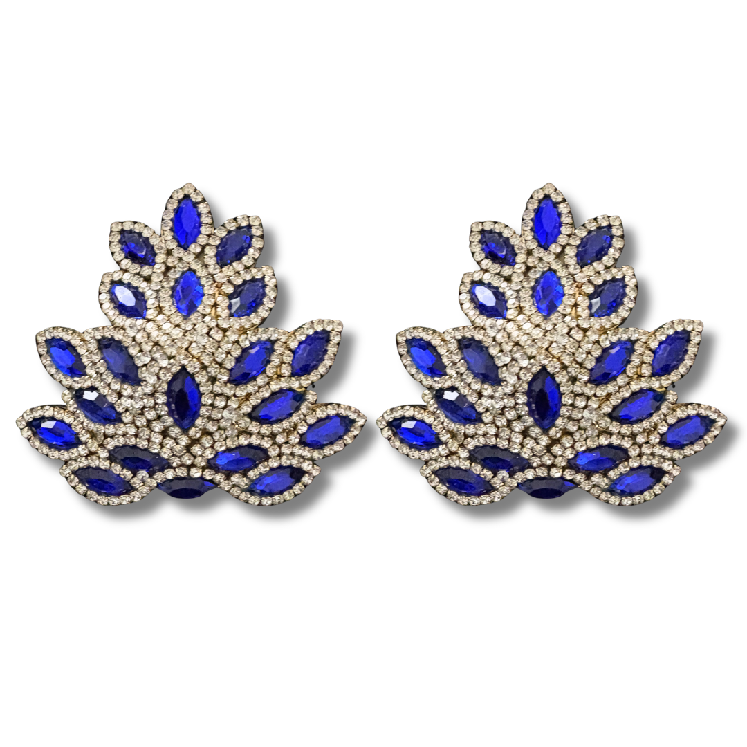 EMPRESS Ruby, Emerald or Sapphire and Rhinestone Pasties (2pcs)