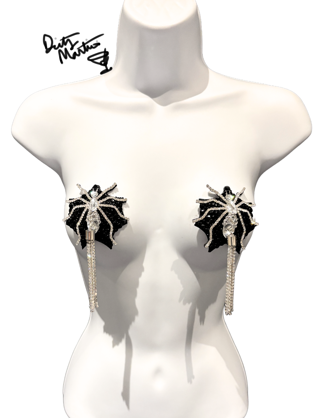 ZORITA’S WEB Spider Pasties Dirty Martini x Appeeling (2pcs) With Tassels
