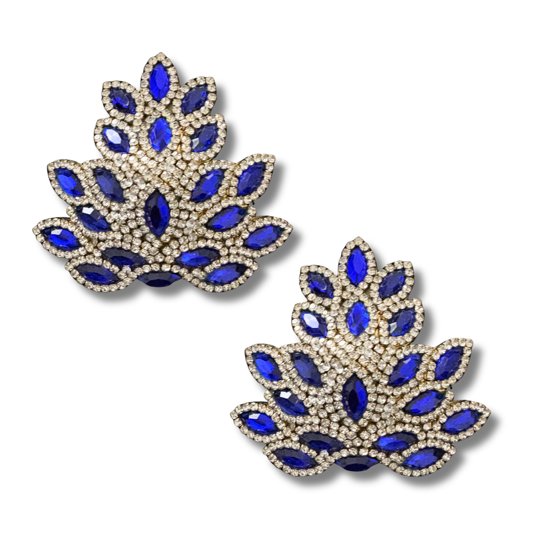 EMPRESS Ruby, Emerald or Sapphire and Rhinestone Pasties (2pcs)