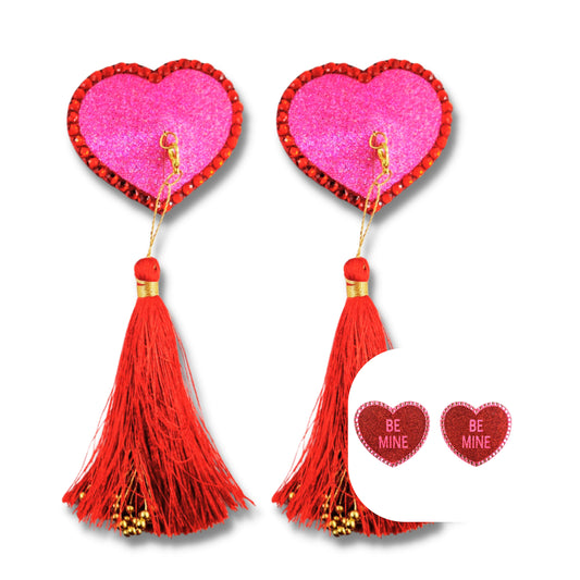 Love Bomb Bundle - 2 pairs (4 pcs) Heart Nipple Pasties for Burlesque Lingerie Festivals Valentines – SALE