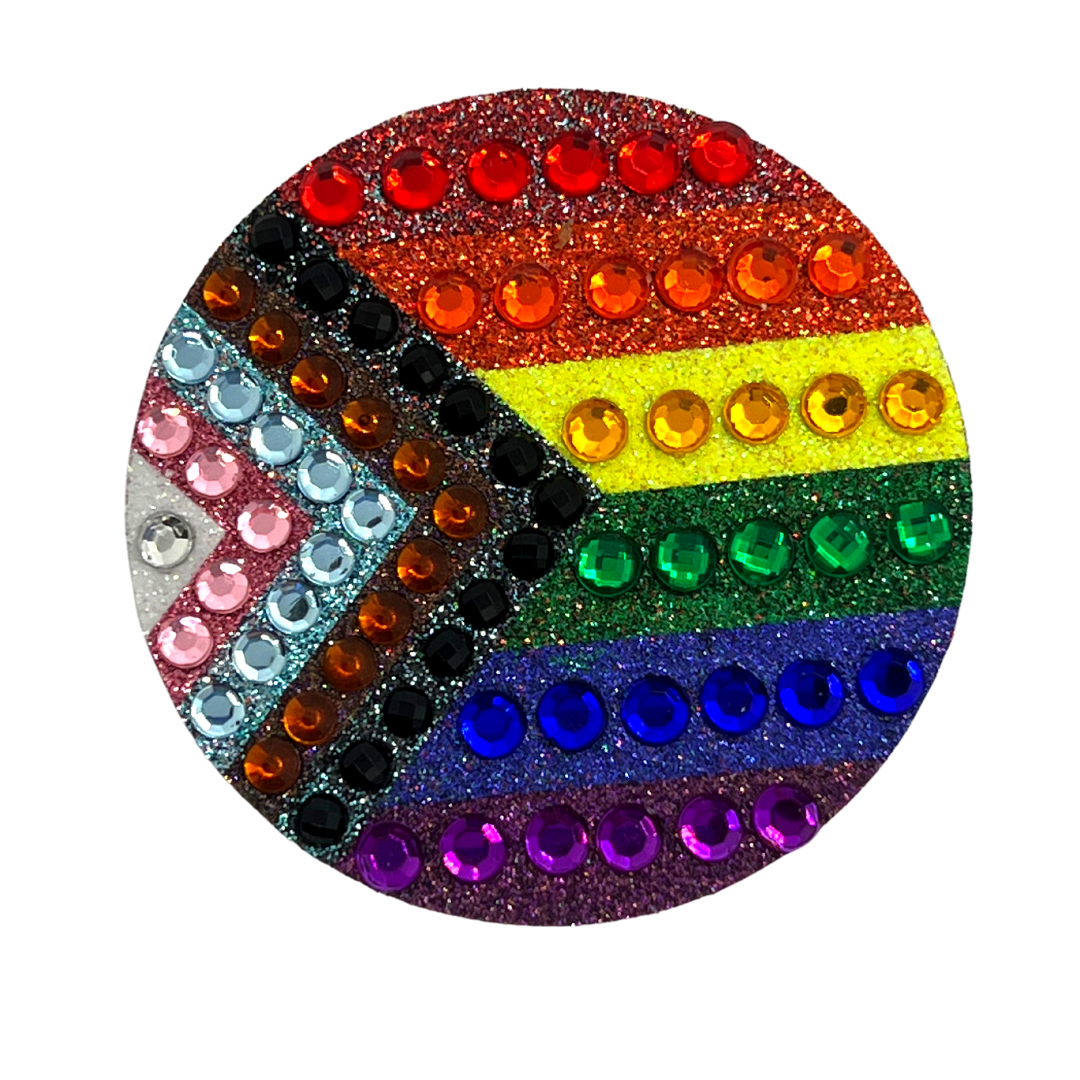 Progress Glitter & Crystal Pride Progress Nipple Pasties, Covers Flirty & Festive Appeeling