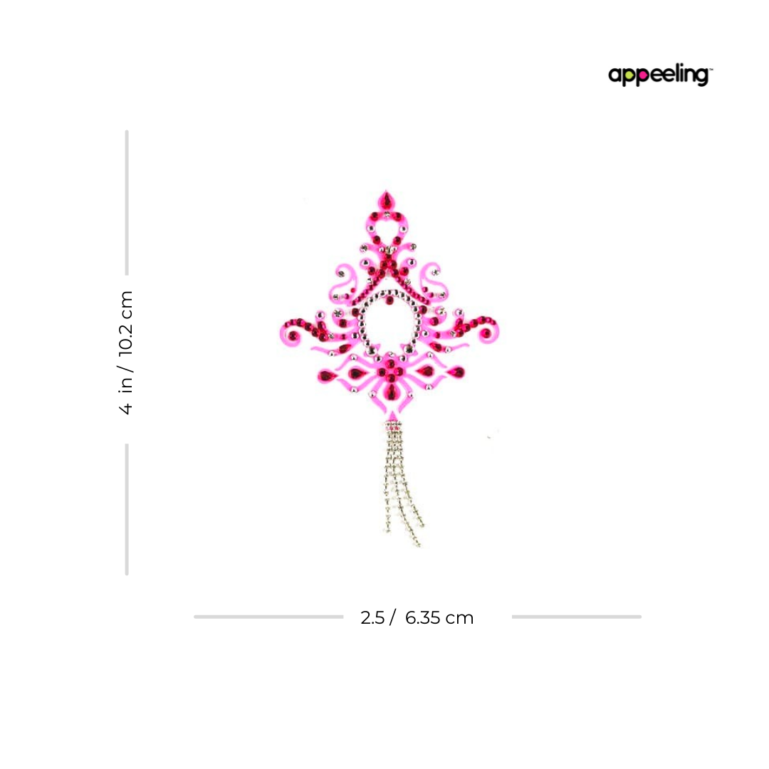JASMINE Pink Rhinestone & Crystal Intricate Nipple Pasties, Covers (2pcs) for Burlesque Raves Lingerie and Festivals