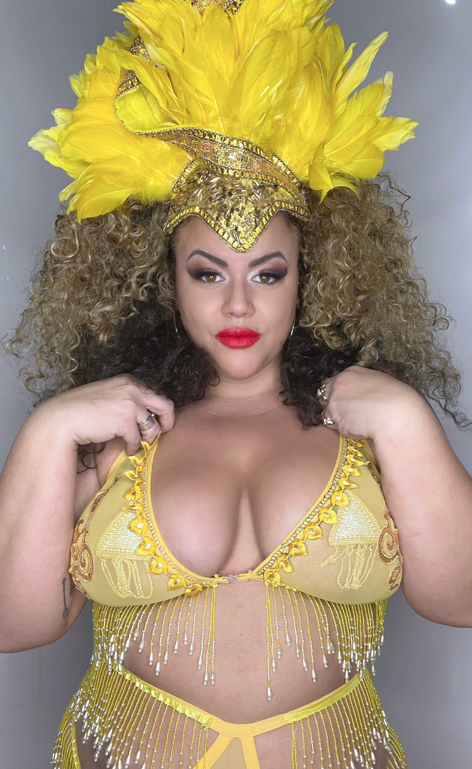 Nefertiti Gold & Rhinestone with Gold Tassels Nipple Pasty, Cover for Burlesque Raves Lingerie