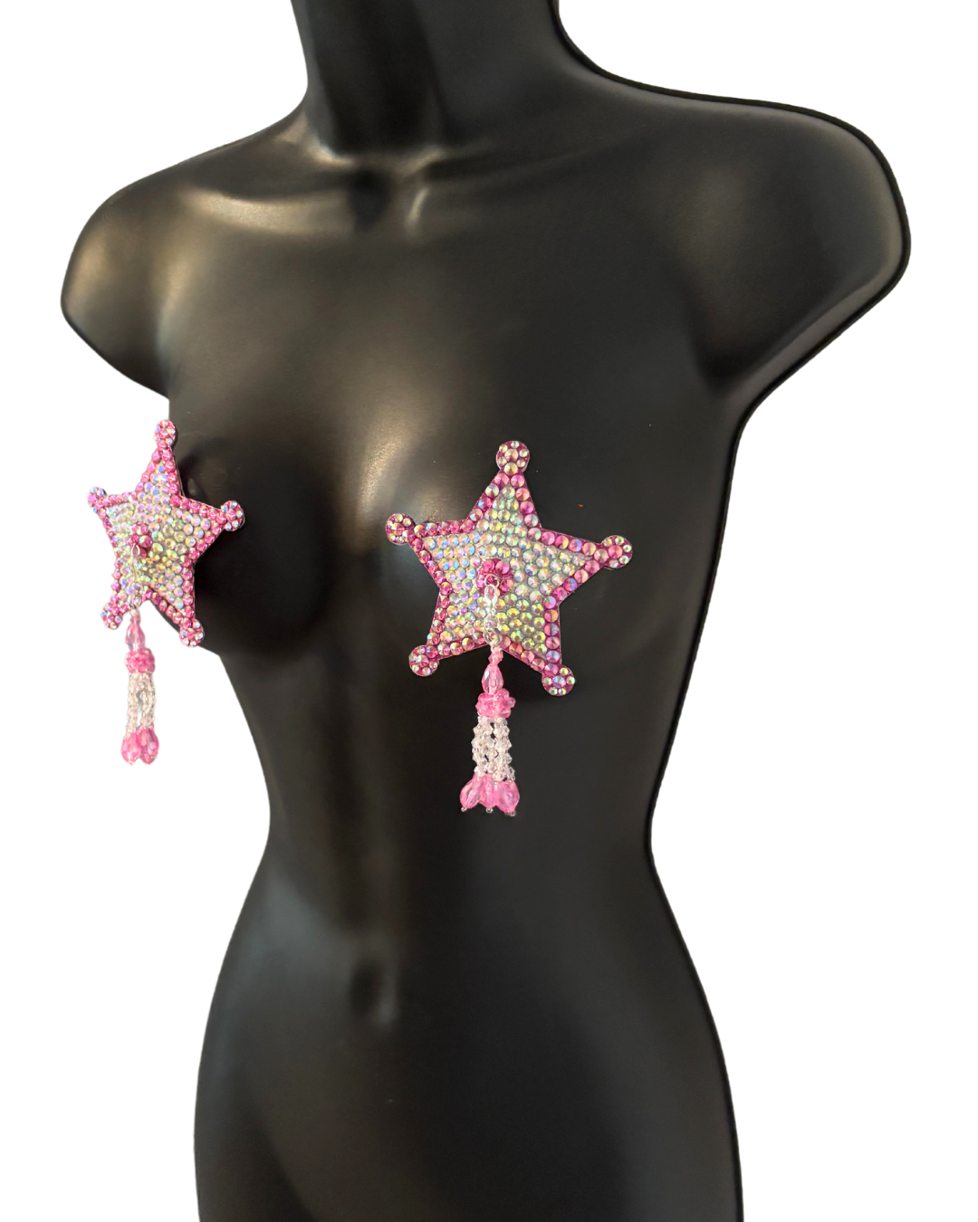 DITA VON TEESE Deputeese Pink Cowgirl Star Pasties with Removable Hand-Beaded Tassels (2pcs)