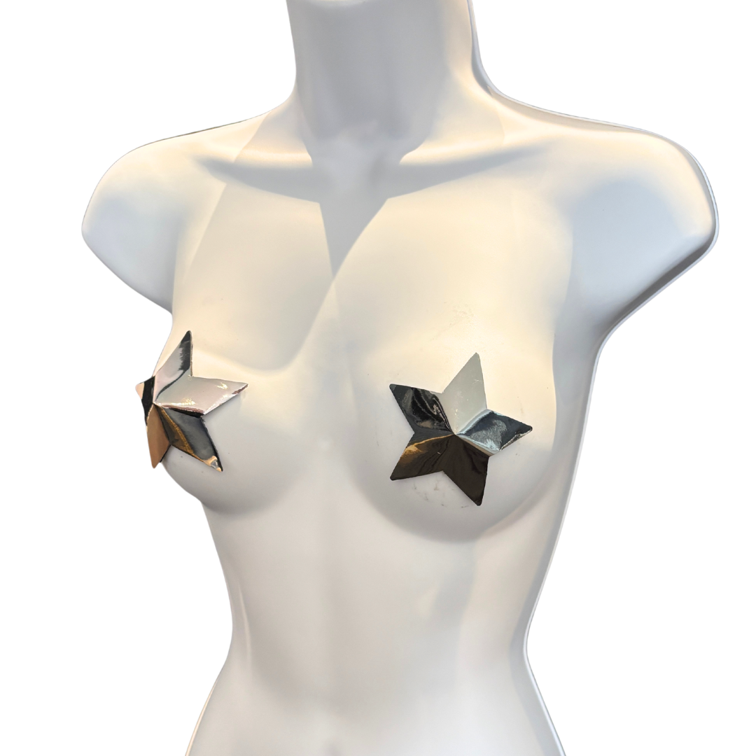 CELESTE Metallic Effect Stars (5 Colours!) Nipple Pasties, Nipple Covers 2 pcs