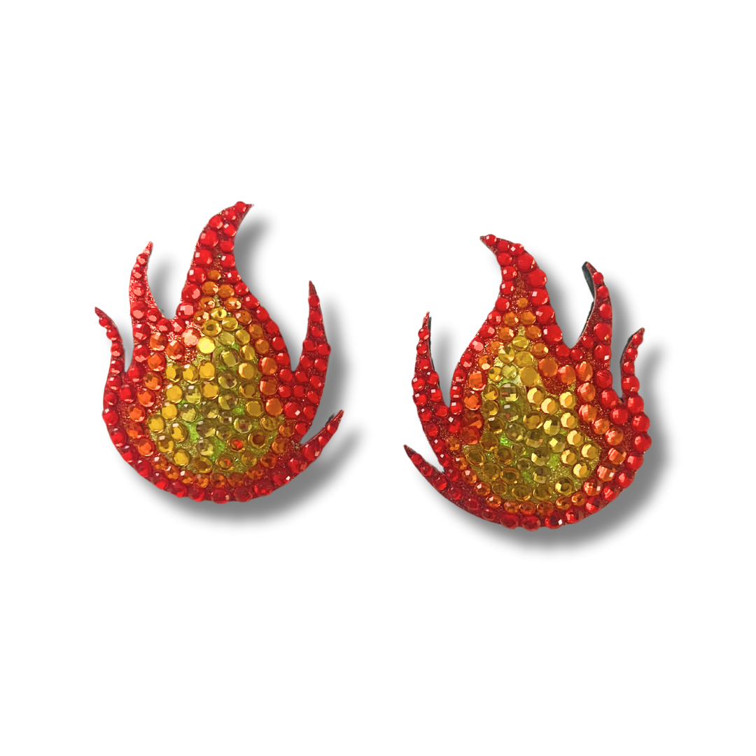 DISCO INFERNO Flame Nipple Pasties, Covers (2pcs) for Burlesque Linger ...