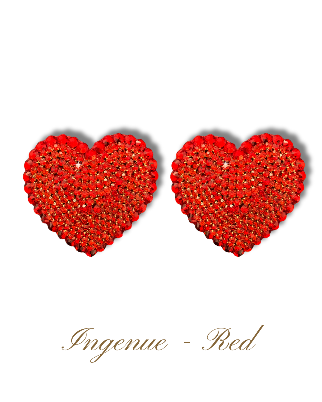 DITA VON TEESE Ingenue Red Rhinestone Heart Pasties (2pcs)