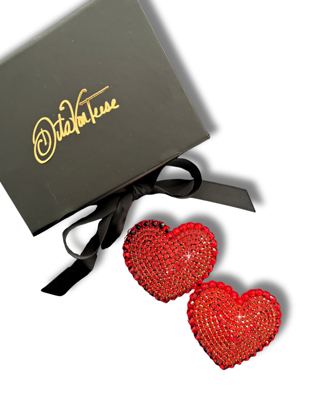 DITA VON TEESE Ingenue Red Rhinestone Heart Pasties (2pcs)