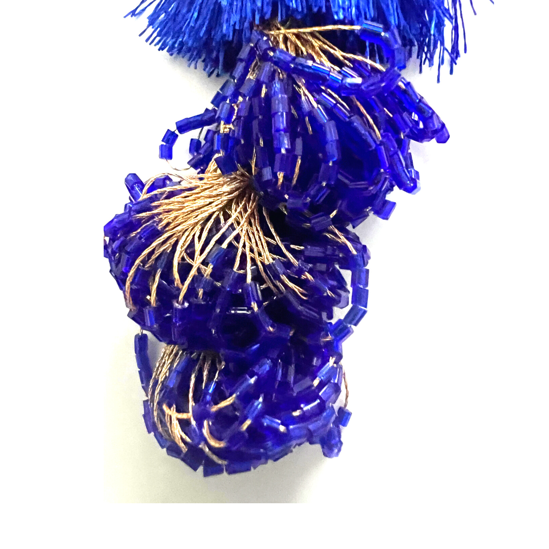 MINA VON VIXEN Pasta para pezones azul real, cubre (2 piezas) con 2 pares de borlas extraíbles. Para festivales de lencería Carnaval Burlesque Raves