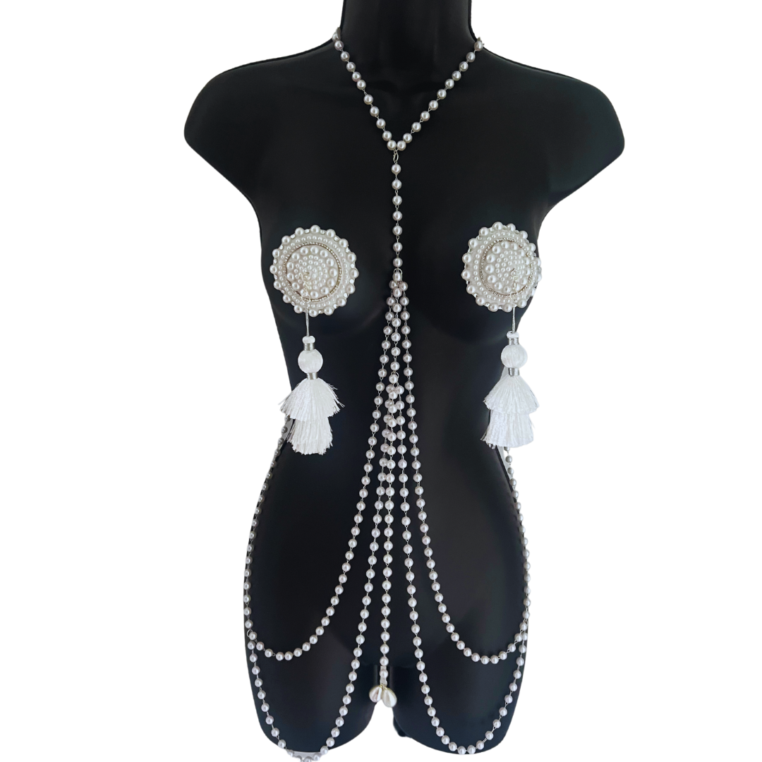 COCO Cascade of Pearl Handmade Pearl Body Chain