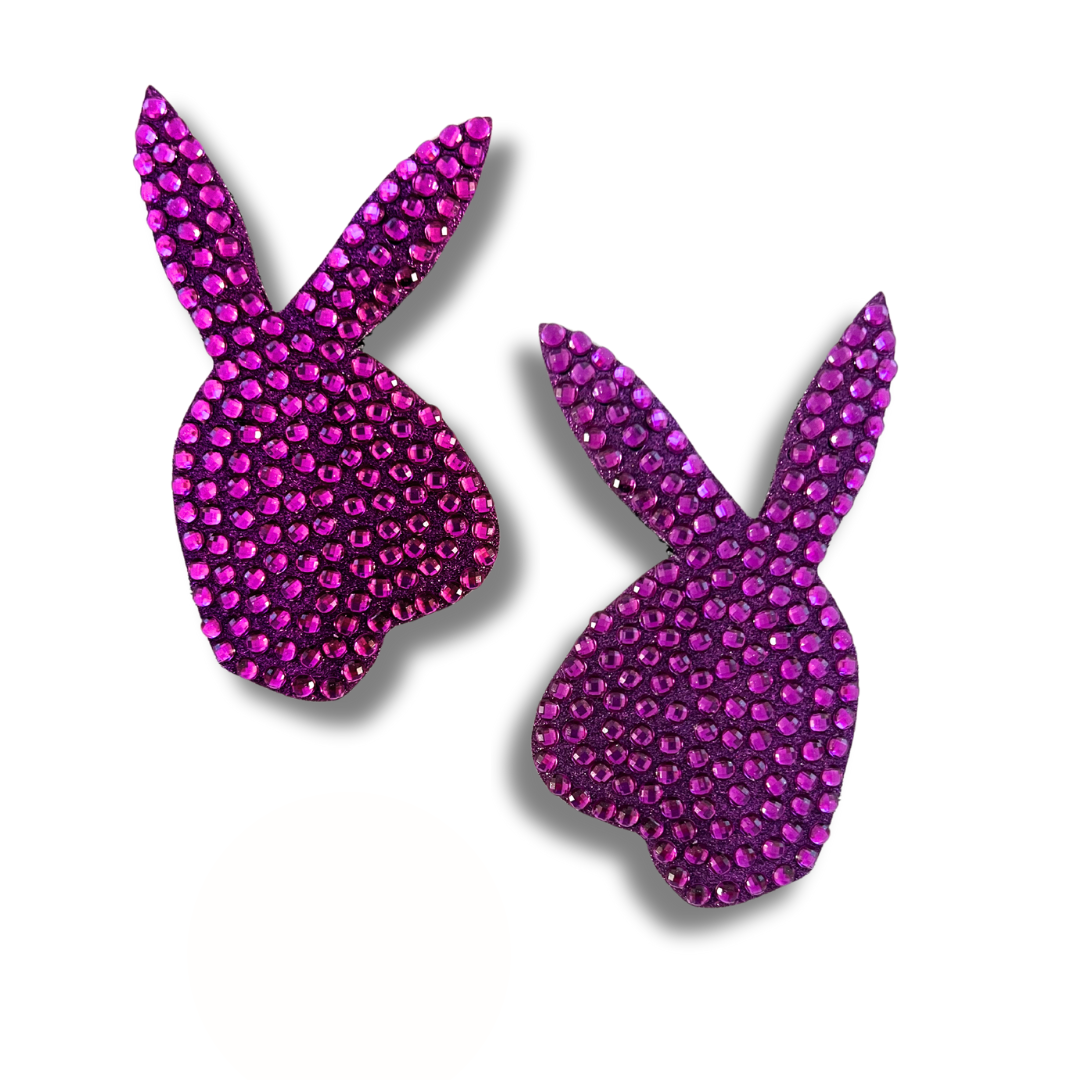 BONNIE - Bunny Gem Nipple Covers, Pasties (2 pcs) for Rave, Festivals, Lingerie Burelsque Pasty