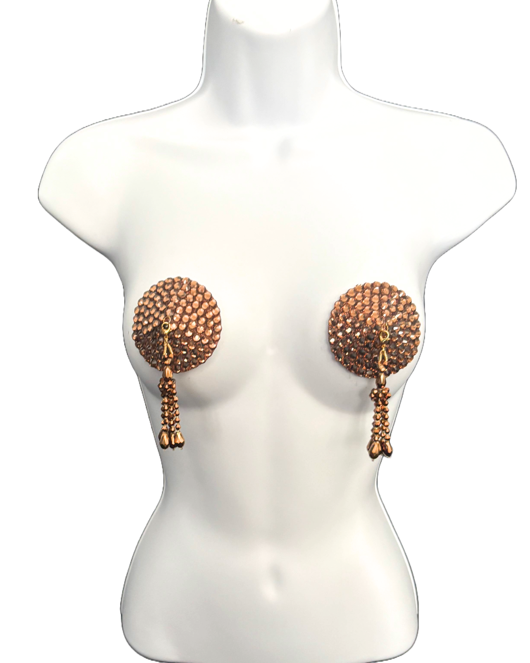 DITA VON TEESE Liberteese Smoked Topaz Shimmering Crystal Pasties with Removable Tassels (2pcs)
