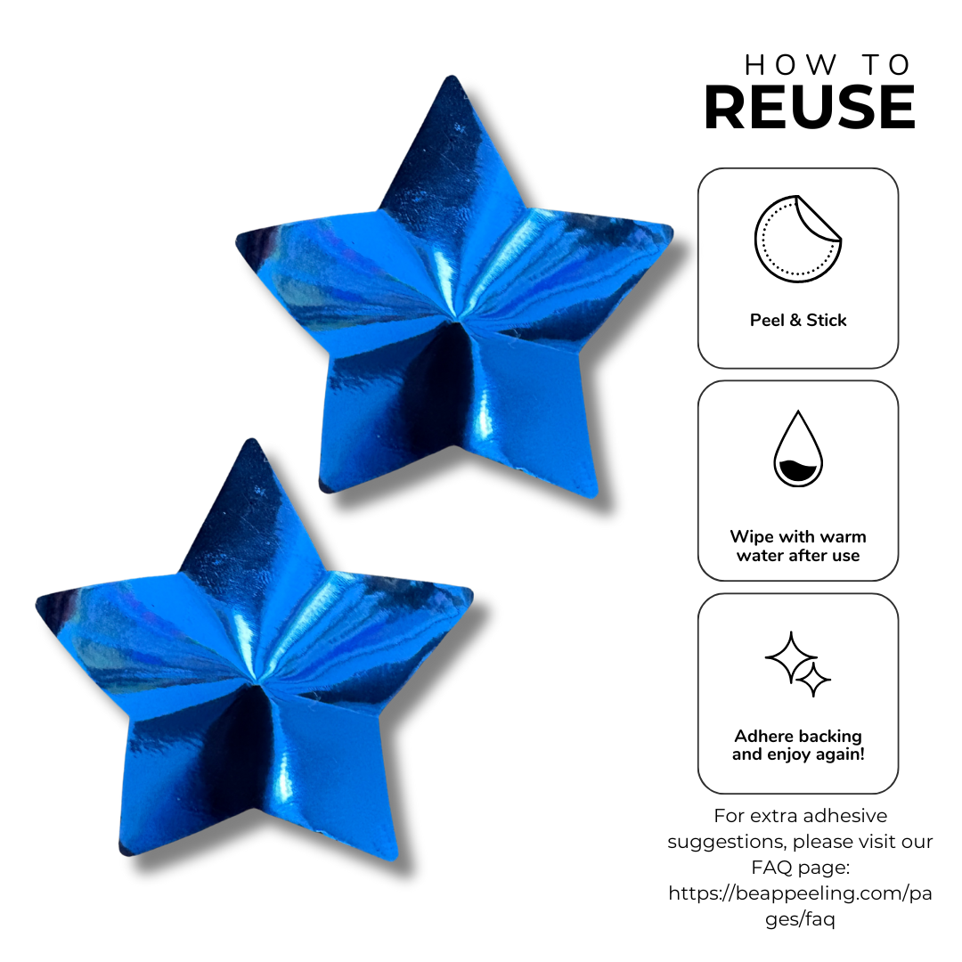 CELESTE Metallic Effect Stars (5 Colours!) Nipple Pasties, Nipple Covers 2 pcs