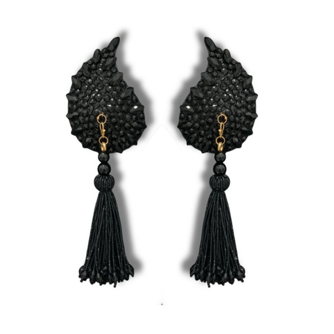 DÉSIRÉE Paisley Silver Gem Nipple Pasties, Pasty (2pcs) - With Removable Tassels
