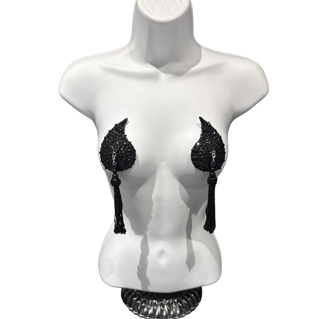 DÉSIRÉE Paisley Silver Gem Nipple Pasties, Pasty (2pcs) - With Removable Tassels