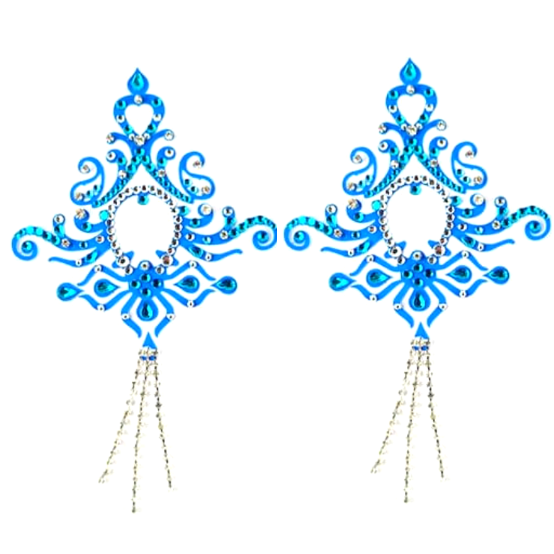 Jasmine Strass &amp; Crystal Complex Nipple Pasties, Covers (2pcs) pour Burlesque Raves Lingerie et Festivals