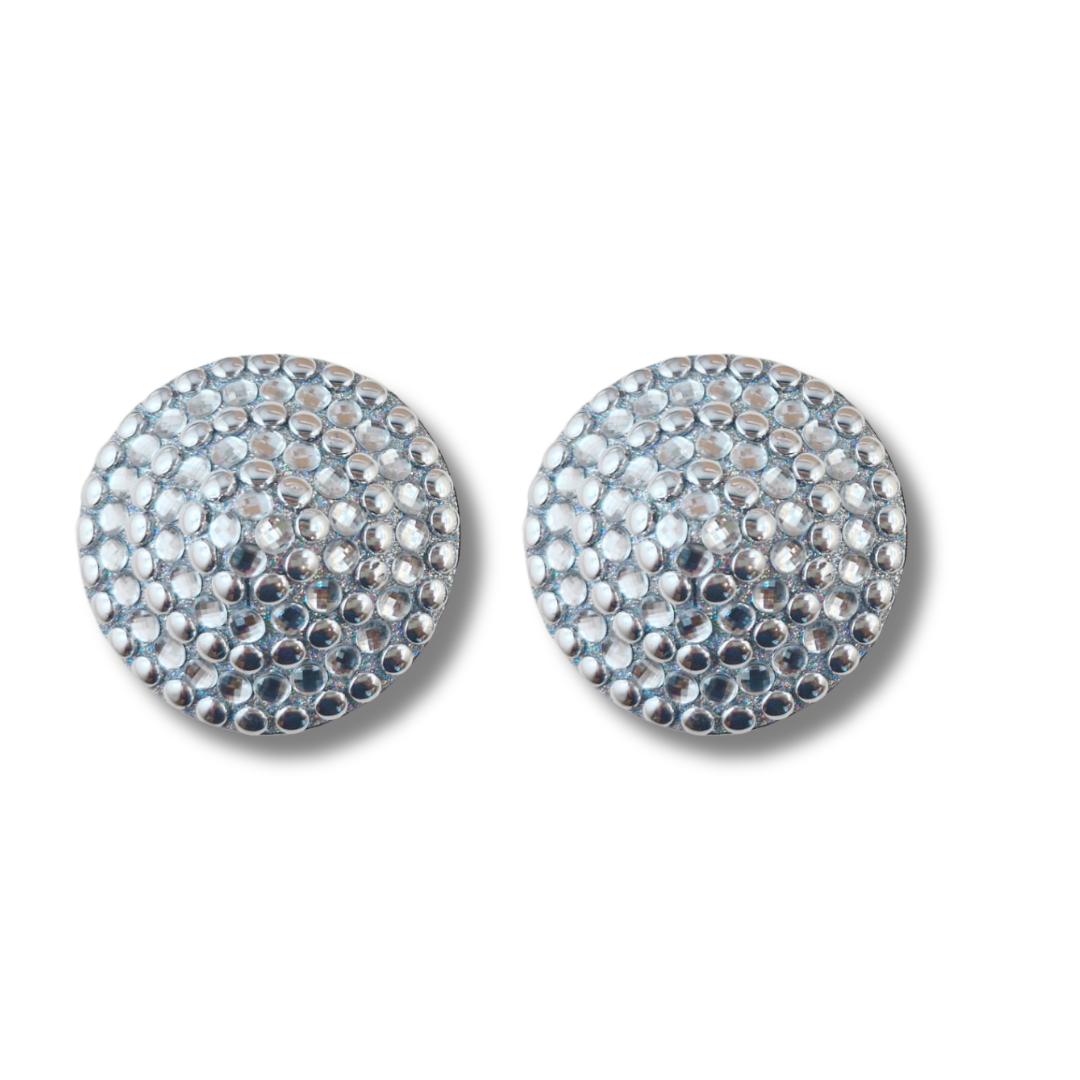 PLATINUM AFFAIR Metallic Beads and Crystals Nipple Pasties, Pasty (2pcs) Silver or Gold