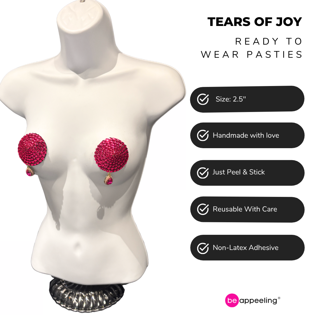 TEARS OF JOY Pink Breast Cancer Awareness Nipple Pasties, Pasty (2pcs) Appeeling
