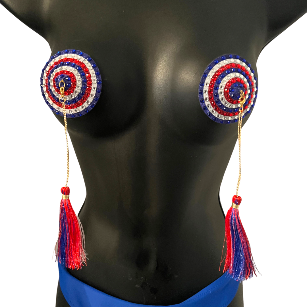 Brit Box Bundle (3 paires, 6 pcs) Nipple Pasty inspiré de Union Jack, couvertures pour lingerie, festivals de fierté burlesque et plus encore – VENTE