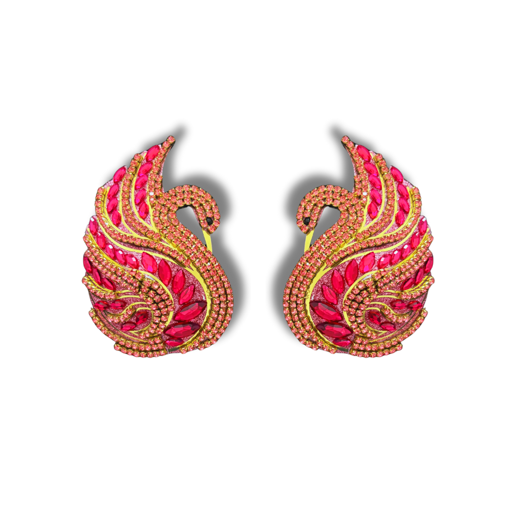 ODETTE - Pink and Gold Swan Nipple Pasties, Pasty (2pcs)