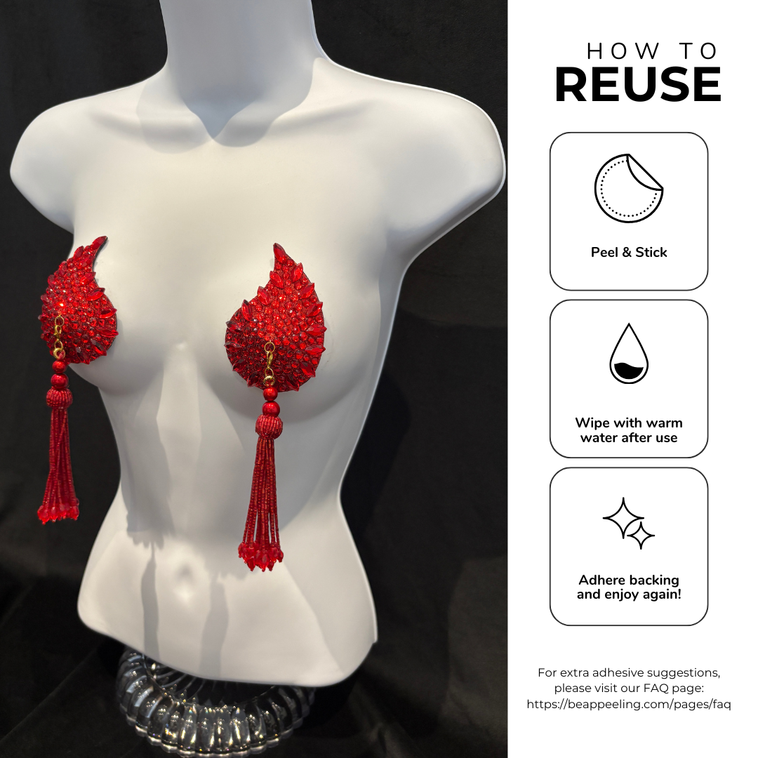 DÉSIRÉE Paisley Gold Gem Nipple Pasties, Pasty (2pcs) - With Removable Tassels (Copy)