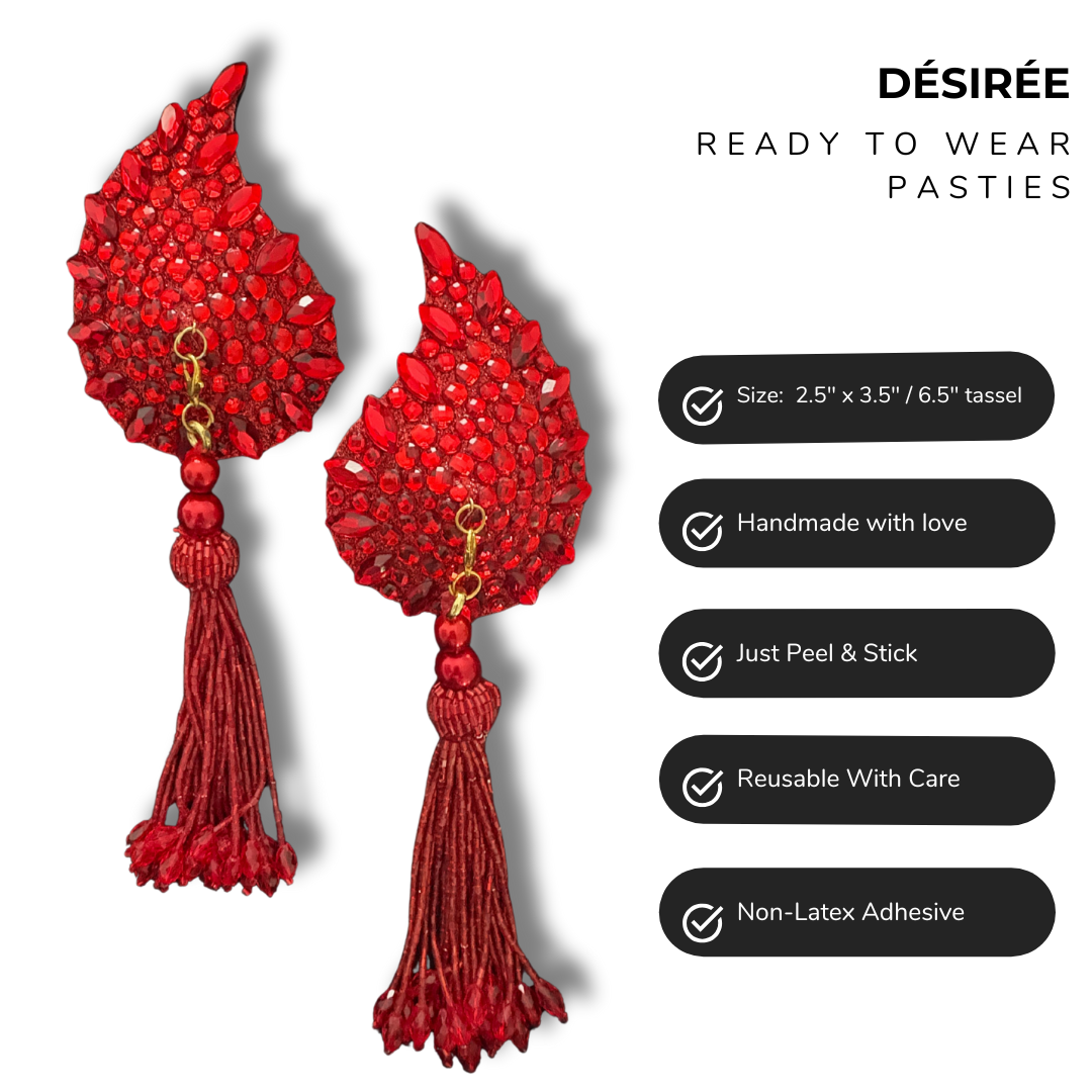 DÉSIRÉE Paisley Gold Gem Nipple Pasties, Pasty (2pcs) - With Removable Tassels (Copy)