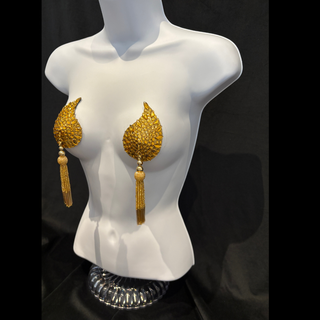 DÉSIRÉE Paisley Gold Gem Nipple Pasties, Pasty (2pcs) - With Removable Tassels (Copy)