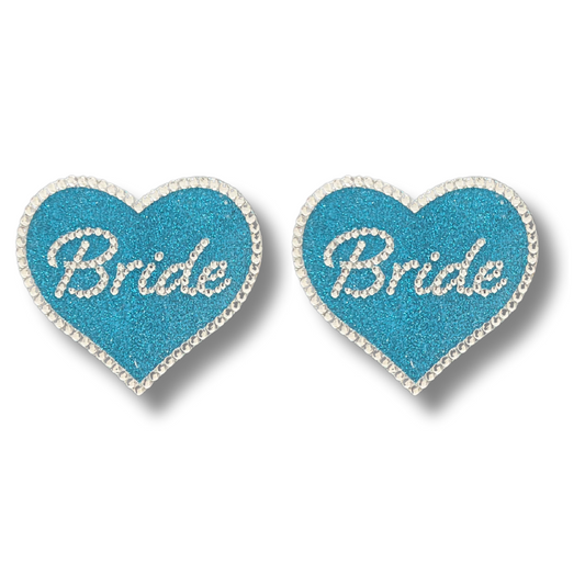 PRINCESS BRIDE Pasties de pezón de corazón azul y blanco nupcial