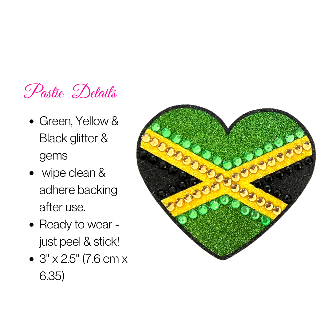 JAMAICA GREEN Bundle (2 paires, 4 pcs) - Pâte à tétons inspirée du Carnaval, Couverture, Glands pour Lingerie Burlesque Raves Carnaval - VENTE