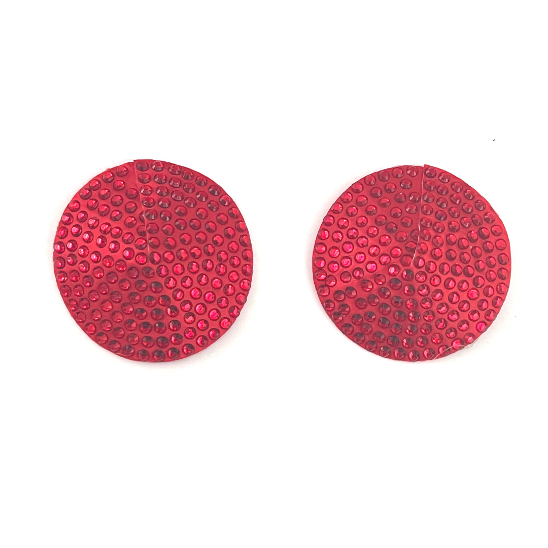 LOVE BOMB BUNDLE (2 paires, 4 pcs) - Coeur en feuille d'or rouge et rouge et pâte à mamelon en gemme rouge, couverture, glands pour carnaval de raves de lingerie burlesque - VENTE