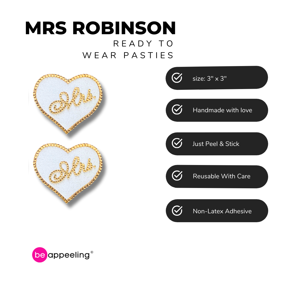 MRS ROBINSON Cache-tétons en forme de cœur de mariée