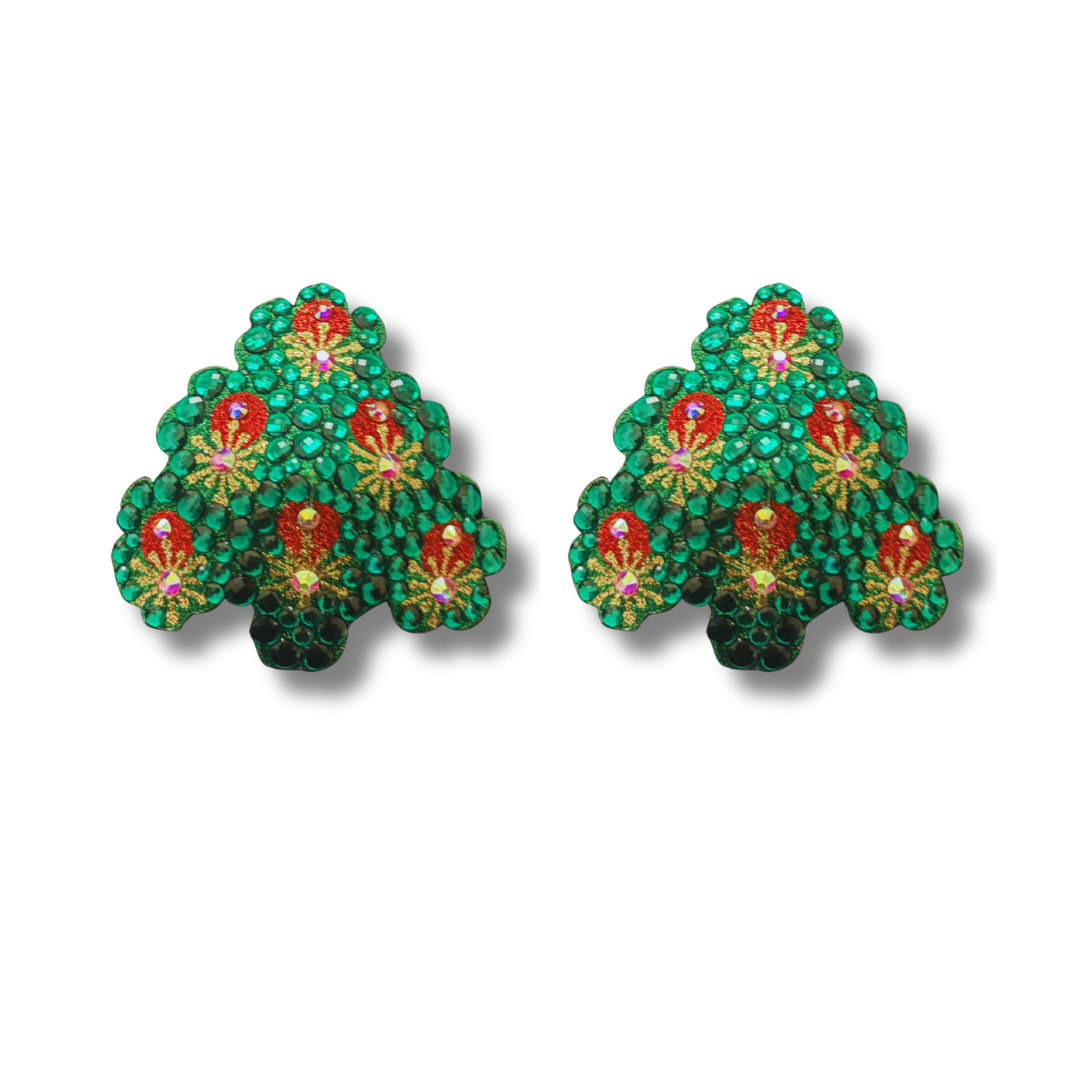 CHEMISTREE Green Christmas Tree Nipple Pasties (2pcs)