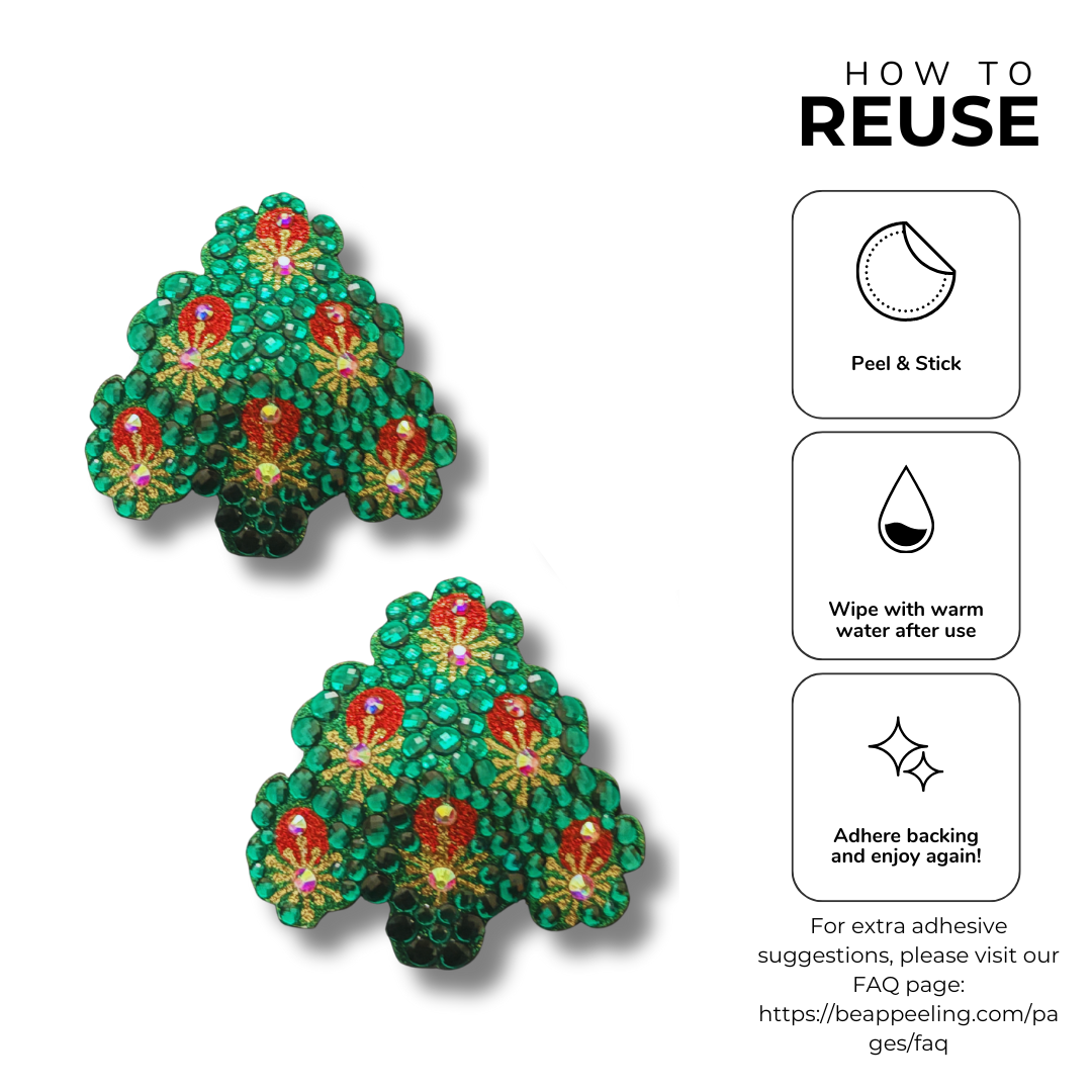 CHEMISTREE Green Christmas Tree Nipple Pasties (2pcs)