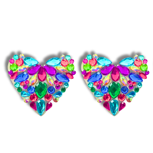 HEARTBREAKER Cache-tétons multicolores en forme de cœur