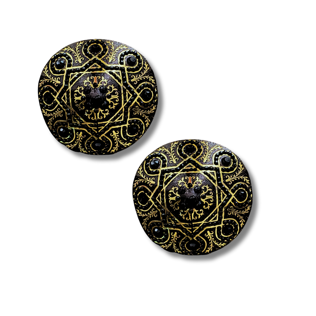 DAUPHINE Gold & Black Intricate Design Pasties, Nipple Covers (2pcs)
