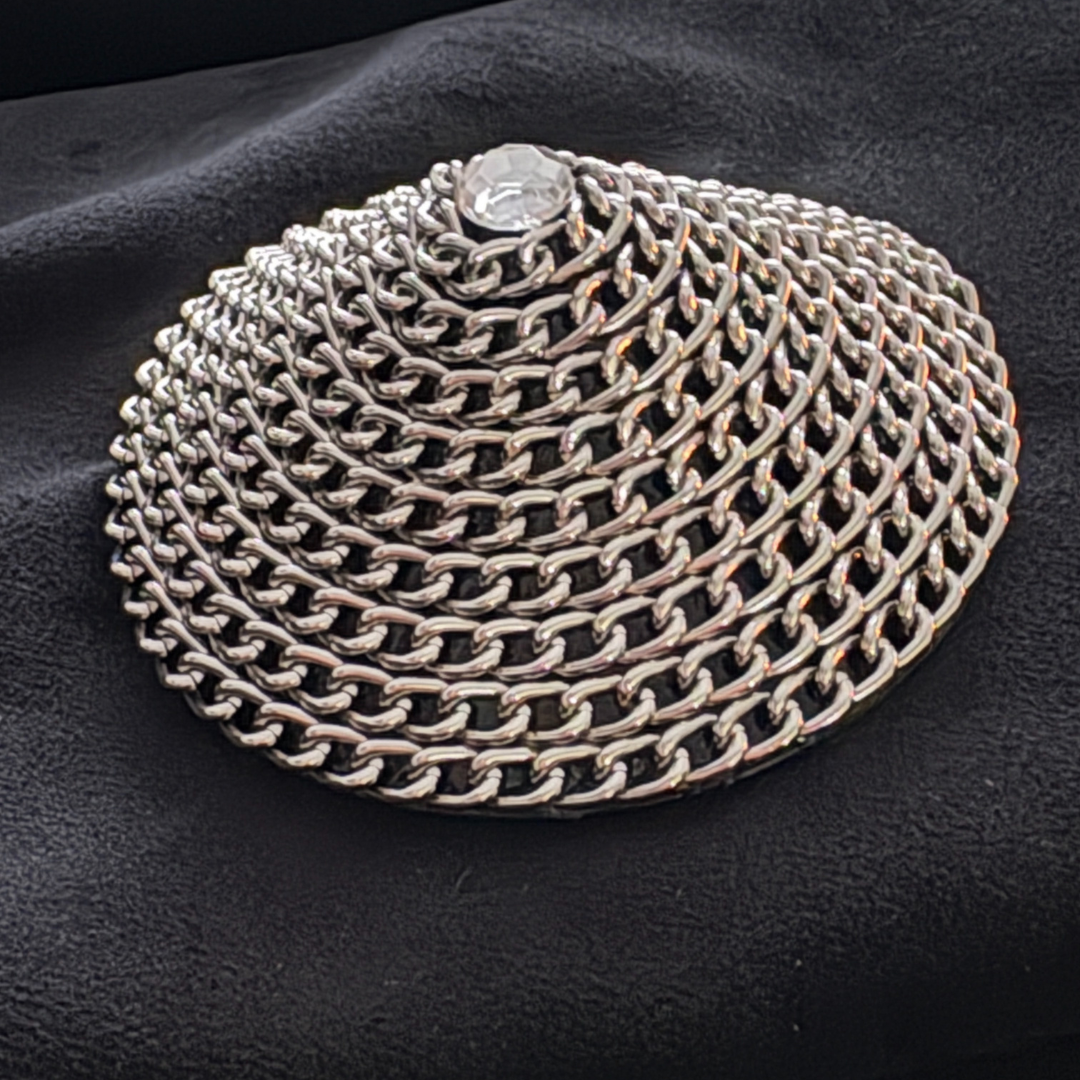 LUXOR Silver Chain and Gem Conical Pasties, Nipple Covers (2pcs)